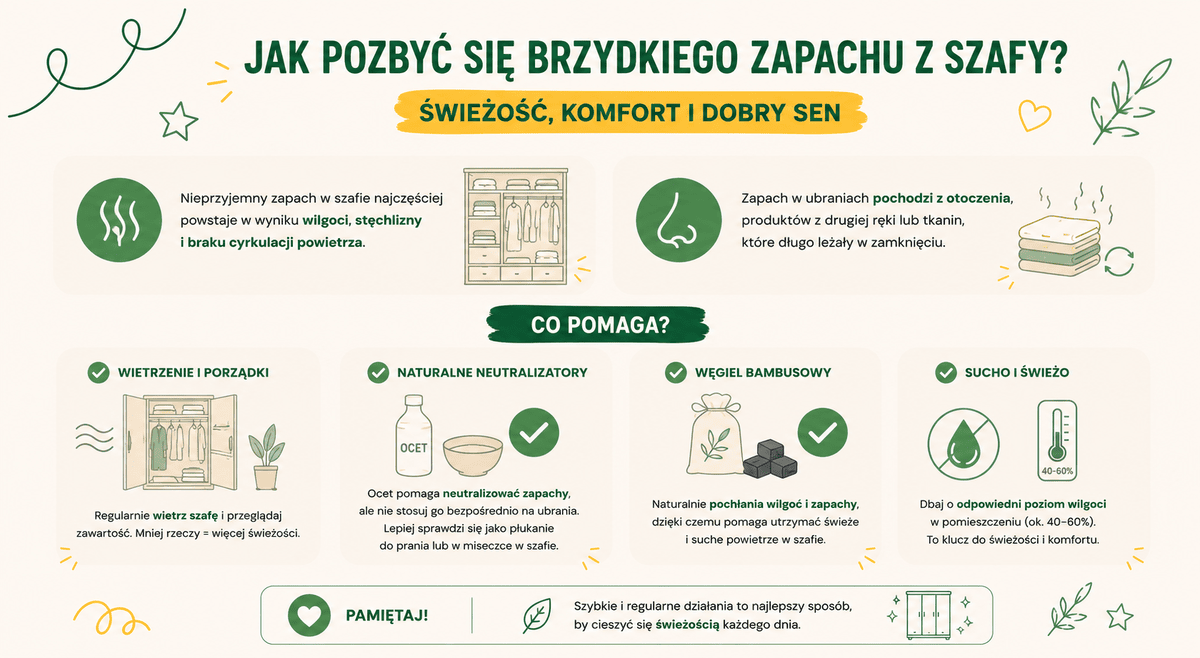  jak pozbyć się brzydkiego zapachu z szafy