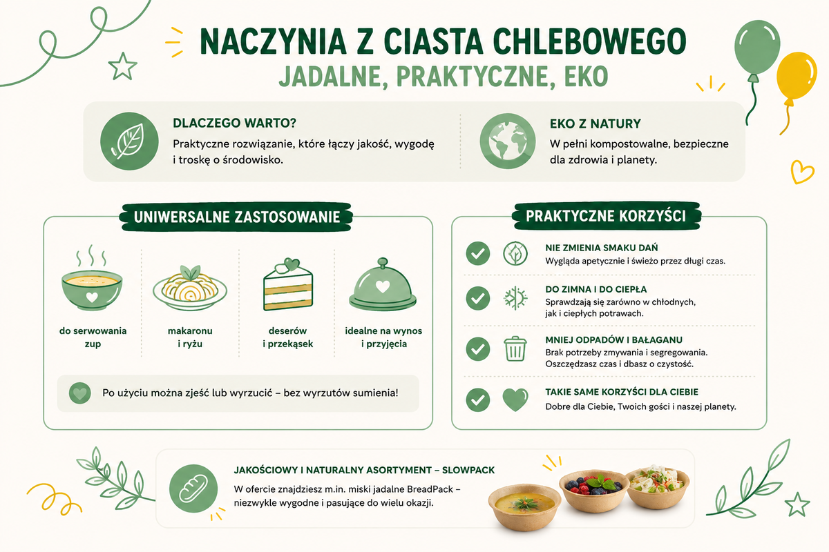 Specyfikacja naczyń z ciasta chlebowego