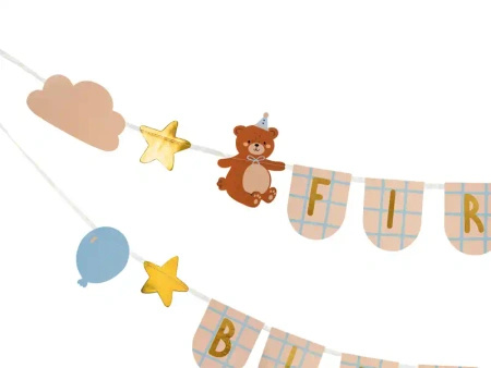 Baner papierowy "Happy Birthday Misie", 2,55 m, 1 szt.