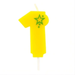 Yellow Birthday Candle Number "1", 1 pc.