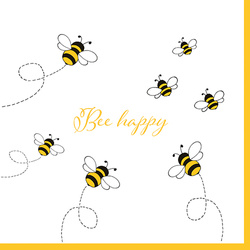 Bee Happy 1/4 3-layer napkins 33 x 33 cm 30 pcs.