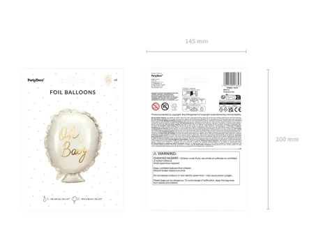 Balon foliowy "Oh Baby", 53 x 69 cm, 1 szt.