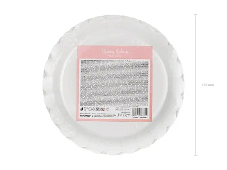 Paper Plates "Light Pink", 18 cm, 6 pcs