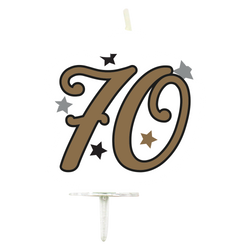 Świeczka urodzinowa Milestone, "70", 1 szt.
