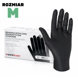 Nitrile powder-free black gloves in box, "M", 100 pcs
