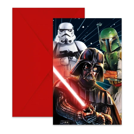 Invitations with envelopes STAR WARS, 6 pcs.