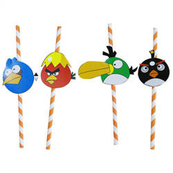 Paper straws "Angry Birds" 6/240 mm 100 pcs.