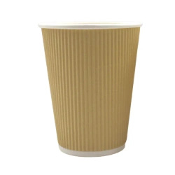 Brown corrugated paper cup, dispersion, 350 ml, dia. 90 mm 25 pcs.