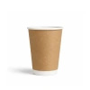 Paper cup double-wall kraft, glossy, dispersion coating 350 ml, dia. 90 mm, 25 pcs.