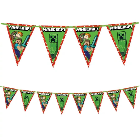 Paper garland – flags “Minecraft” 2.3 m, 1 pc