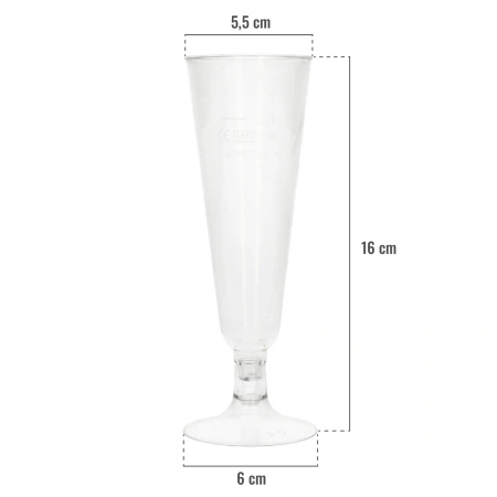 PLA champagne glasses 100 ml 5,5 x 16 cm 24 pcs.