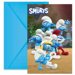 Invitations with envelopes Smerfy, 6 pcs.