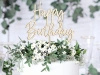 Wooden Cake Topper "Happy Birthday", 16 cm, 1 pc