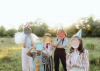 Colorful Paper Party Hats with Pom-Poms, 16 cm, 6 pcs