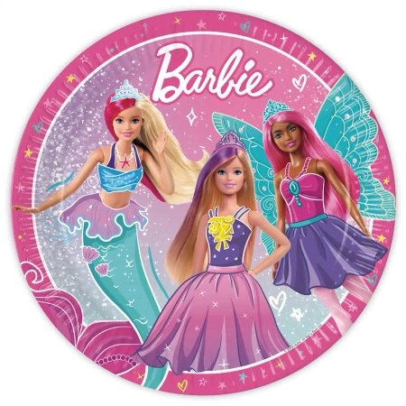 Paper plates "Barbie", 23 cm, 8 pcs