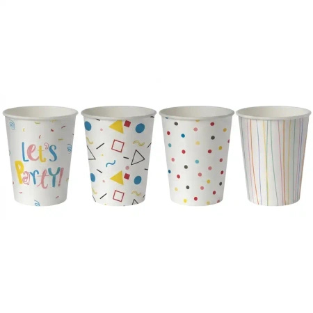 Kubek papierowy, Party Mix, Clarina, śr. 80 mm, 250 ml, 50 szt.