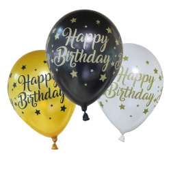 Balony lateksowe "Milestone Happy Birthday", 28 cm, 6 szt.