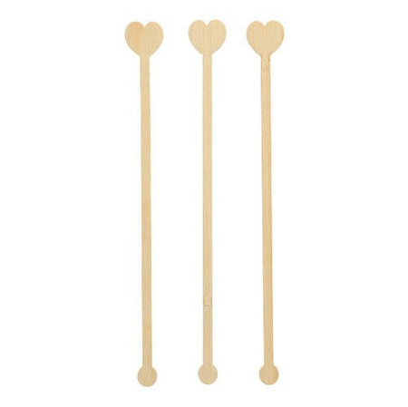 Drink stirrer bamboo "Heart" 20 cm 100 pcs.