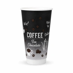 Kubek papierowy dwuściankowy, czarny, "Coffee, 450 ml, śr. 90 mm 25 szt.