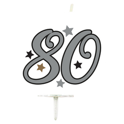 Milestone Birthday Candle "80", 1 pc.