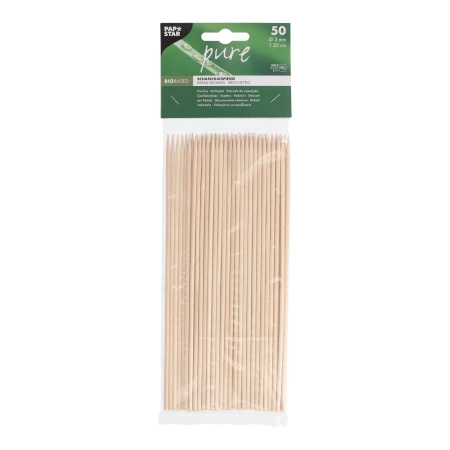 Wooden Skewer Sticks, 3 mm diameter, 20 cm, 50 pcs.