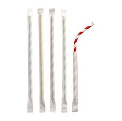 Flexible paper straws color palette 6/200mm individually packed 100 pcs.