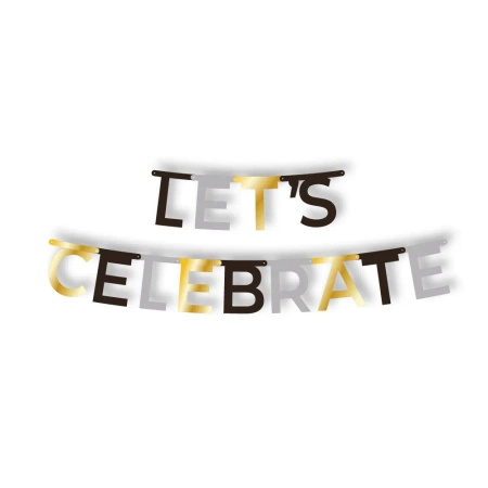 Paper garland "Let's Celebrate", length 1.85 m, height 13.8 cm, 1 pc