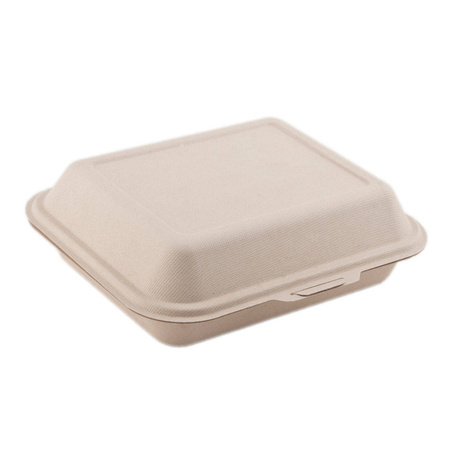 Unlined sugar cane menubox, two-layer 1500 ml, 24.1 x 21 x 4 cm 50 pcs.