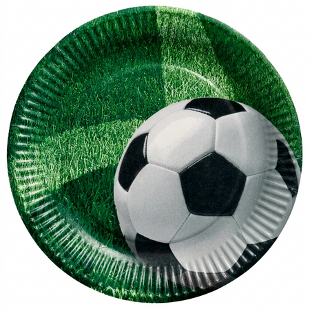 Round paper plate "Football" 23 cm 10 pcs.