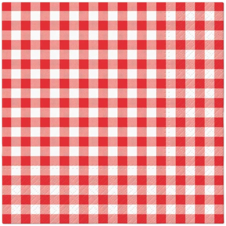 Serwetki 2-warstwowe "Gingham Red" / "Kratka" 33 x 33 cm 50 szt.