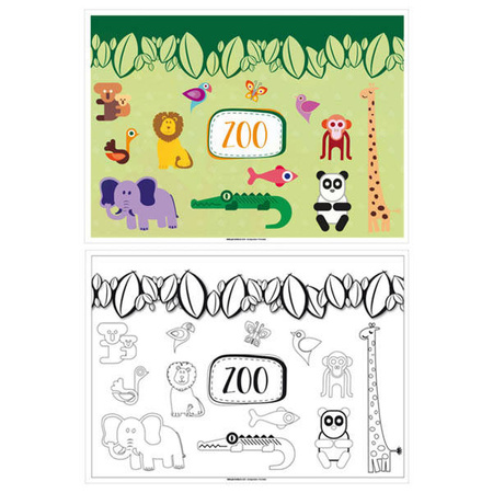 Paper placemats - coloring book "Zoo" 31 x 43 cm 250 pcs.