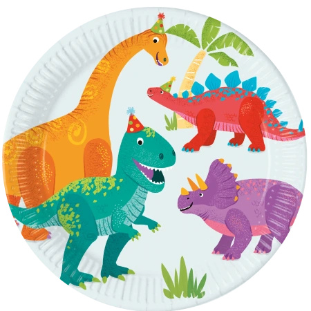 Paper plates "Dino", 23 cm, 8 pcs