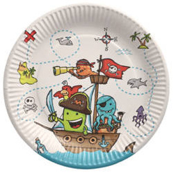 Talerz papierowy okrągły "Pirate Crew" śr. 23 cm 10 szt.