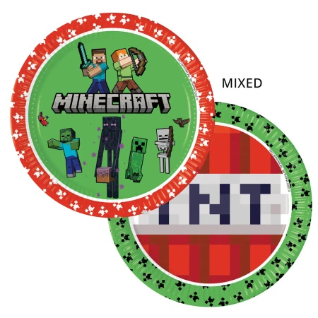 Paper plates "Minecraft", 23 cm, 8 pcs