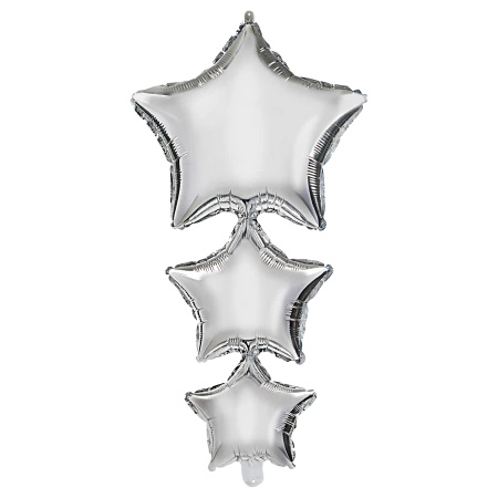 Foil balloons “Silver Stars” 96 cm, 1 pcs