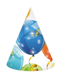 Paper party hats “Sparkling Balloons”, 6 pcs