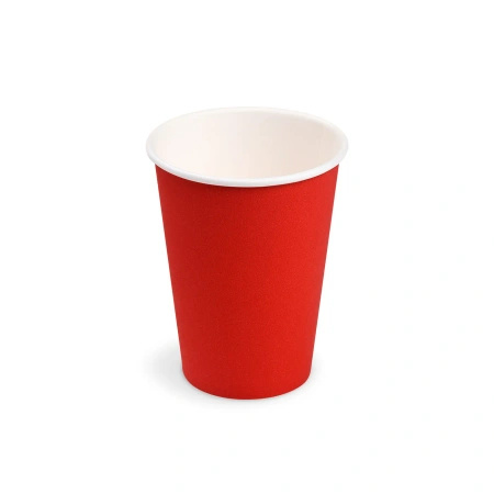Kubek papierowy, Czerwony, śr. 74 mm, 240 ml, 10 szt.