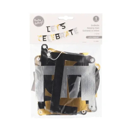 Paper garland "Let's Celebrate", length 1.85 m, height 13.8 cm, 1 pc