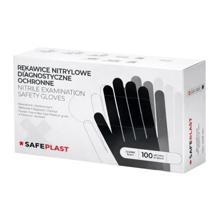 Nitrile powder-free black gloves in box, "S", 100 pcs