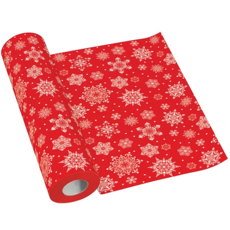 PREMIUM paper runner in roll, "Snowflakes Red", 40 cm x 24 m 1 pcs.
