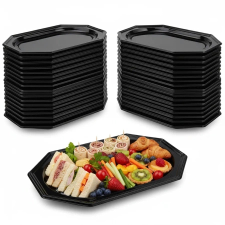 Black catering tray rPET, 35 x 24.7 cm, 10 pcs