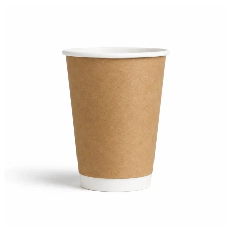 Paper cup double-wall kraft, glossy, dispersion coating 450 ml, dia. 90 mm, 25 pcs.
