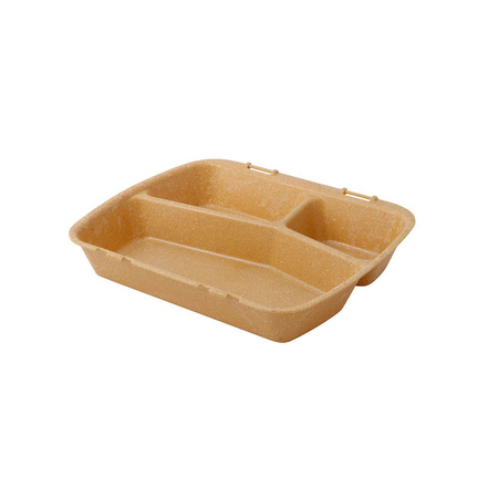 Menuboxes reusable tripartite brown 24,5 x 20 x 4,5 cm 60 pcs.