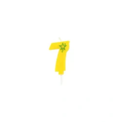 Yellow Birthday Candle Number "7", 1 pc.