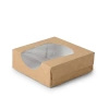 Sushi box with window, brown, 12 x 12 x 4 cm 50 pcs.
