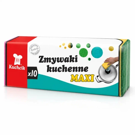 Gąbki do zmywania naczyń Kuchcik Maxi 10 szt.
