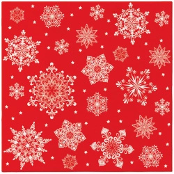 Serwetki Premium Airlaid, "Snowflakes Red", 1/4, 40 x 40 cm 50 szt.