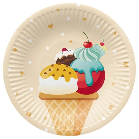 "Ice Cream" round paper plate ¶. 18 cm 8 pcs.