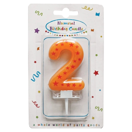 Stars Birthday Candle "2", 1 pc.