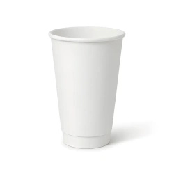 White double-wall paper cup, matte, dispersion coating, 450 ml, dia. 90 mm, 25 pcs.